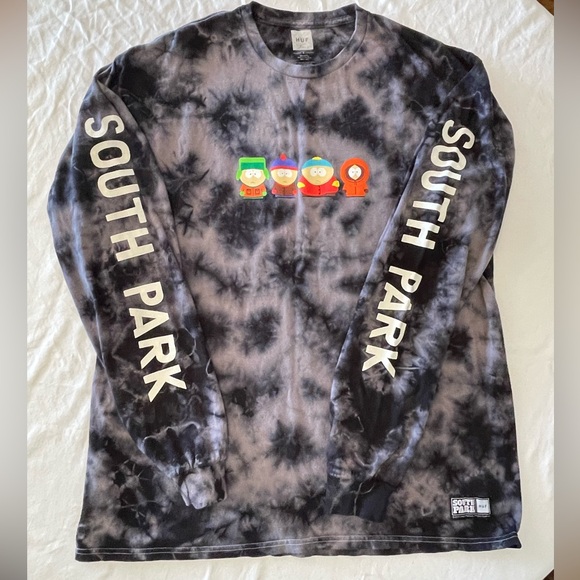 HUF Other - Huff South Park Tie-Dye Long Sleeve Tee 100% cotton Large Character Graphic